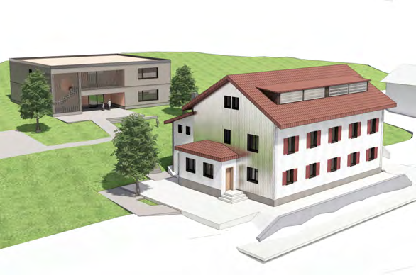 Image 3D école et église
